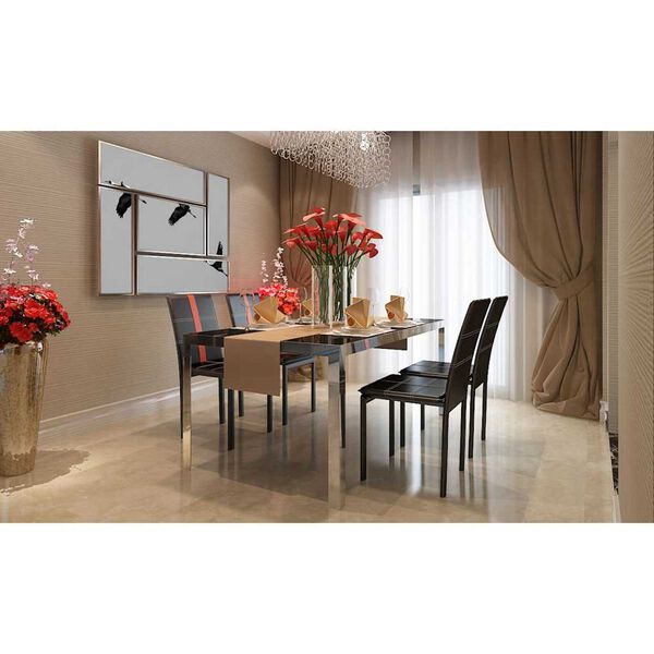 vidaXL Cadeiras de Jantar 4 pcs Preto 46 x 38.5 x 91 cm