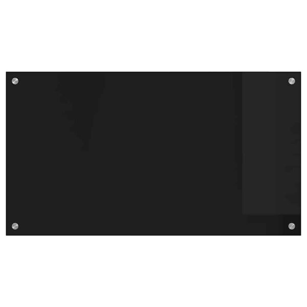 vidaXL Prote&ccedil;&atilde;o de Cozinha Preto 90 x 50 cm vidro temperado