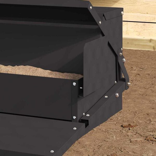 vidaXL Comedouro de Pedal para Frango Preto 50 x 40 x 29 cm