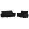 vidaXL Conjunto de Sof&aacute;s 2 pcs Preto Tecido
