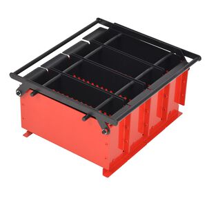vidaXL Prensa de briquetes de papel em a&ccedil;o 38x31x18 cm preto/vermelho