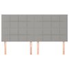 vidaXL Cabeceira Cinza Claro 200x5x118/128 cm Tecido