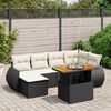 vidaXL 7 pcs conjunto de sof&aacute;s p/ jardim c/ almofad&otilde;es vime PE preto