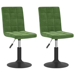 vidaXL Cadeiras de jantar giratorias 2 pcs veludo verde-escuro