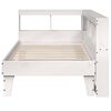 vidaXL Cama com estante sem colch&atilde;o 90x200 cm pinho maci&ccedil;o branco