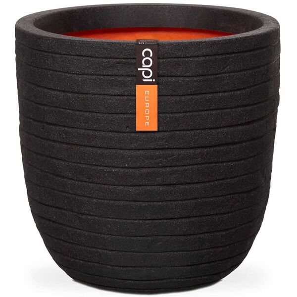 Capi Vaso oval Nature Row 35x34 cm preto PKBLRO932