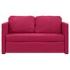 vidaXL Sof&aacute;-cama sem p&eacute;s 122x204x55 cm veludo vermelho tinto