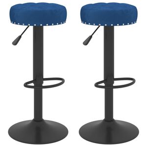 vidaXL Bancos de bar 2 pcs veludo azul