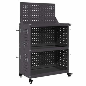 vidaXL Carro de Ferramentas Preto 65 x 35 x 111 cm A&ccedil;o laminado a frio