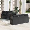 vidaXL Conjunto de Sof&aacute; de Jardim 7 pcs Preto Rattan Sint&eacute;tico