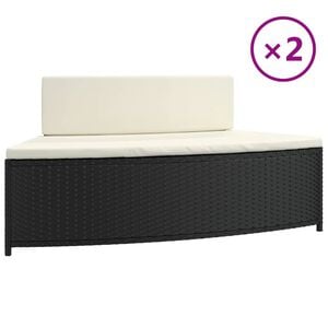 vidaXL Bancos de spa com almofad&otilde;es 2 pcs vime PE preto