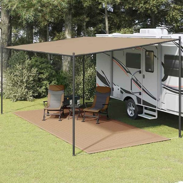 vidaXL Tapete de campismo para tenda 250x500 cm cinzento-acastanhado