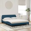 vidaXL Cama com colch&atilde;o Dover 160x200 cm veludo azul