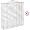 vidaXL Cestos gabi&atilde;o arqueados 2pcs 200x50x200/220cm ferro galvanizado