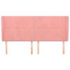 vidaXL Cabeceira cama c/ abas veludo 203x23x118/128 cm rosa