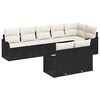 vidaXL Conjunto de Sof&aacute; de Jardim 8 unid. Preto vime PE