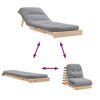 vidaXL Sofá-cama futon com colchão 70x206x11 cm madeira pinho maciça