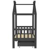 vidaXL Cama de crian&ccedil;a c/ gaveta 70x140 cm pinho maci&ccedil;o cinza-escuro