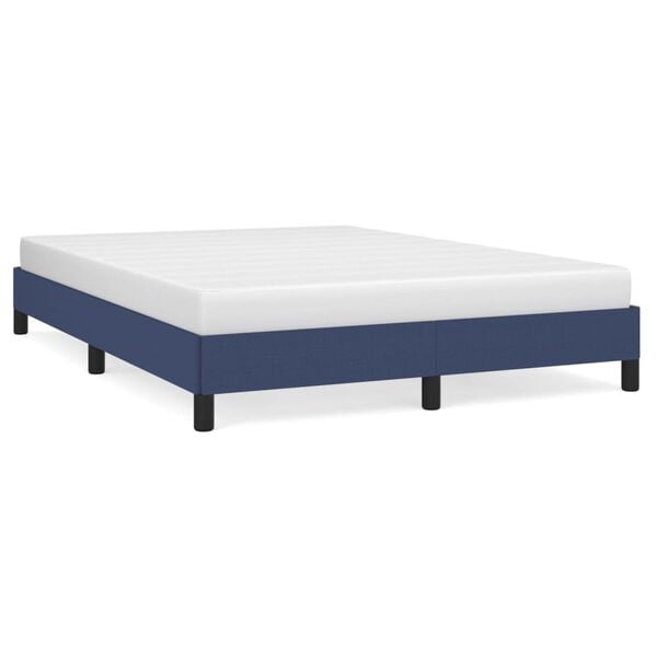 vidaXL Estrutura de cama sem colch&atilde;o 140x190 cm tecido azul