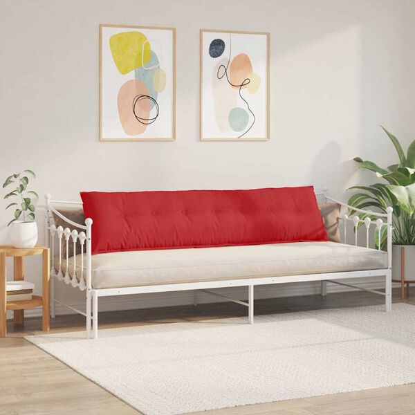 vidaXL Travesseiro para Costas Vermelho 200 x 19 x 50 cm tecido