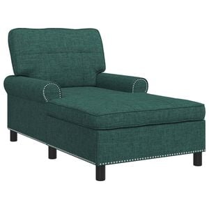 vidaXL Chaise Lounge Verde Escuro tecido 91 x 157 x 91 cm