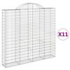 vidaXL Cestos gabi&atilde;o arqueados 11pcs 200x30x180/200 ferro galvanizado