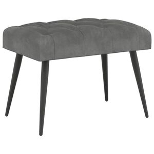 vidaXL Banco com bot&otilde;es estofados Cinzento-Escuro 60 x 40 x 45 cm