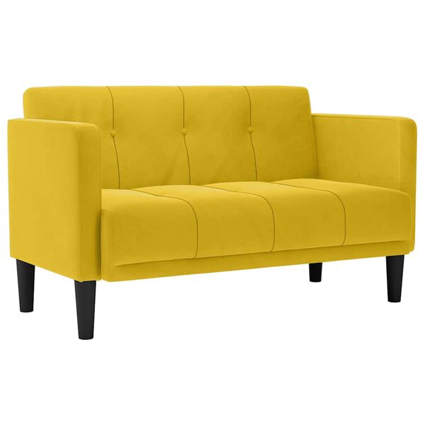 vidaXL Sof&aacute;-luvas 111 cm veludo amarelo