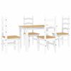 vidaXL 5 pcs conjunto de jantar PANAMA madeira pinho maci&ccedil;a branco