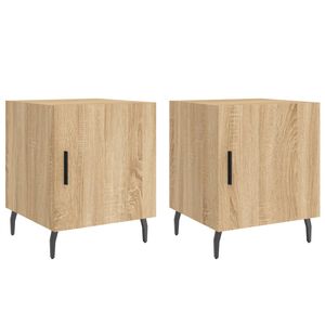 vidaXL Mesa cabeceira 2pcs 40x40x50cm deriv. madeira carvalho sonoma