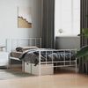 vidaXL Estrutura de cama com cabeceira e p&eacute;s 90x190 cm metal branco