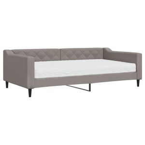 vidaXL Sof&aacute;-cama com colch&atilde;o 100x200 cm tecido cinzento-acastanhado