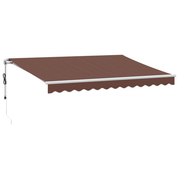 vidaXL Toldo retr&aacute;til autom&aacute;tico com luz LED 350x250 cm castanho