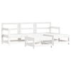 vidaXL 5 pcs conjunto lounge de jardim madeira de pinho maci&ccedil;a branco