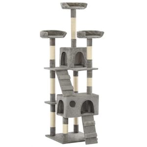 vidaXL &Aacute;rvore para gatos c/ postes arranhadores sisal 170 cm cinzento