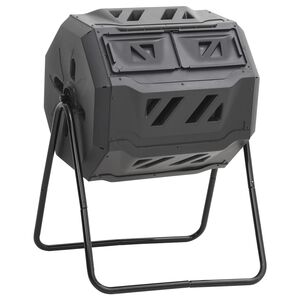 vidaXL Caixote de compostagem para jardim 73x64x95 cm 160 L preto