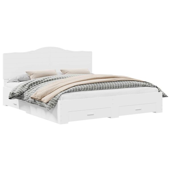 vidaXL Estrutura da Cama Branco 200 x 200 cm Madeira processada