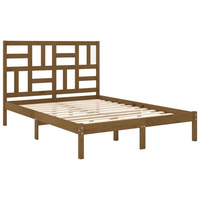 vidaXL Estrutura cama pequena de casal 120x190 cm madeira castanho-mel