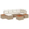 vidaXL Conjunto de Sof&aacute; de Jardim 7 unid. Bege vime PE