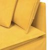 vidaXL Sof&aacute; modular c/ pufes almofadas tecido corduroy amarelo-claro