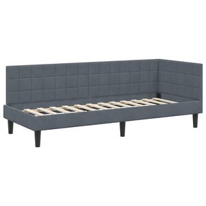vidaXL Estrutura de Cama de Canto Cinza Escuro 80 cm x 200 cm Veludo