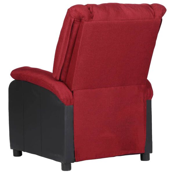 vidaXL Cadeira de massagens couro artificial/tecido vermelho tinto
