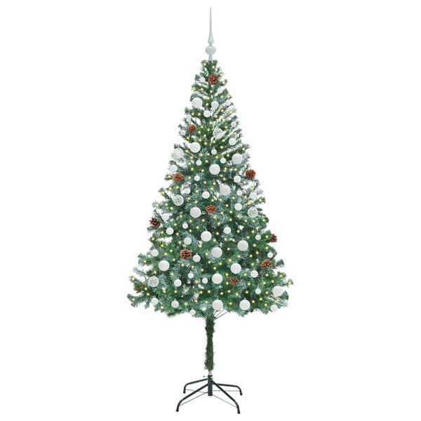 vidaXL &Aacute;rvore de Natal Artificial com 300 LEDs Verde 180 cm PVC e A&ccedil;o