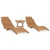 vidaXL 3 pcs conj. lounge de jardim dobr&aacute;vel madeira de teca maci&ccedil;a
