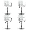 vidaXL Cadeiras de jantar girat&oacute;rias 4 pcs couro artificial branco