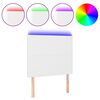 vidaXL Cabeceira cama c/ LED couro artificial 100x5x118/128 cm branco