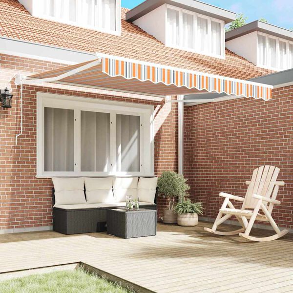 vidaXL Toldo Retr&aacute;til Multicolor 300 x 250 cm Poli&eacute;ster e Alum&iacute;nio