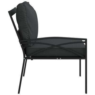 vidaXL Cadeiras de jardim c/ almofadões cinzentos 2 pcs 62x75x79cm aço