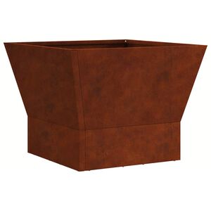 vidaXL Fire Pit Castanho 40 x 40 x 35 cm A&ccedil;o resistente &agrave;s intemp&eacute;ries