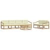 vidaXL Conjunto de Sof&aacute;s para Exterior 6 unid. Branco e Creme